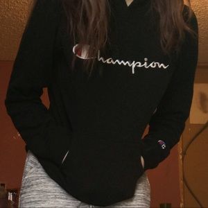 Champion Black Sweatshirt (no strings)